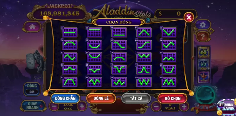 Hệ số thưởng Aladdin 789 Club